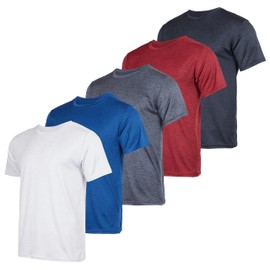 Real Essentials - Pack of 5 Men’s Active Quick Dry Fit Crew Neck T-Shirts Athletic Gym Workout Short Sleeve Tee Tops Camisas para Hombres Summer - XX-Large - Set 2