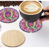 Bysincy 2 PCS A-Z 26 Letters Diamond Painting Coasters Kit,5D