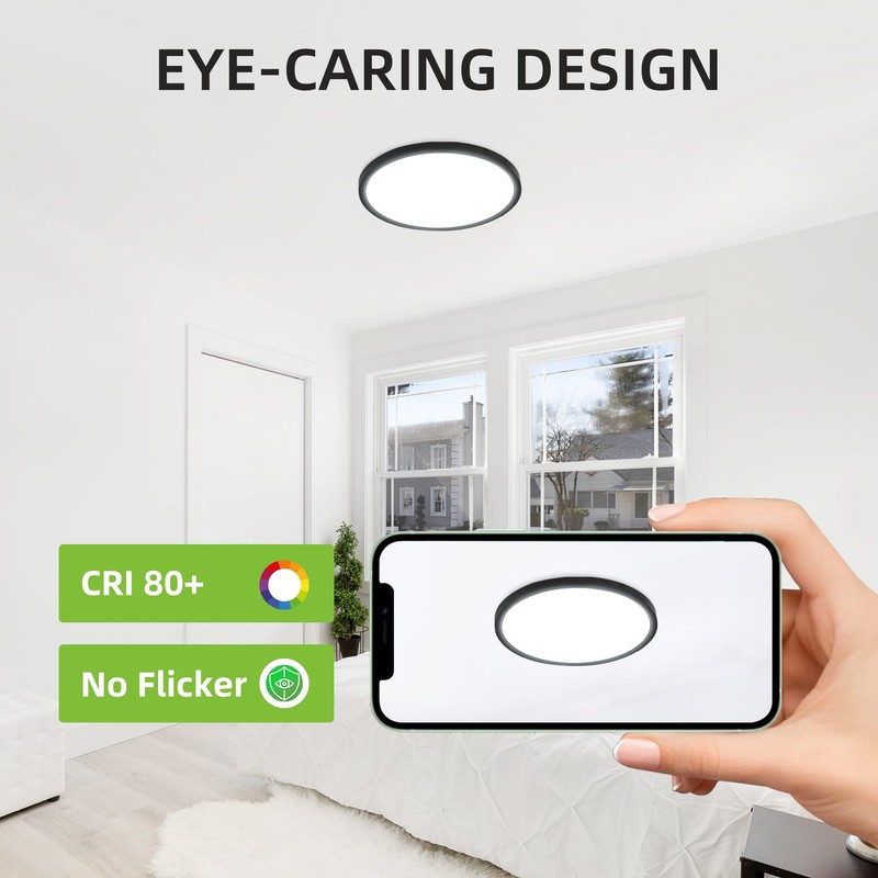 hykolity 12 Inch Selectable CCT LED Round Flat Panel Light,