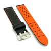 diloy Smooth Perforated Cowhide Leather Rallye Racing Watch Strap -