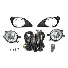 CONCEPT AUTOMOTIVE LIGHTS Fog Light Assembly Compatible with 2010-2011 Toyota Camry Fog Lights Lamps and Assembly Set Bezel Switch Harness Left & Right Side (With Halogen Bulbs)