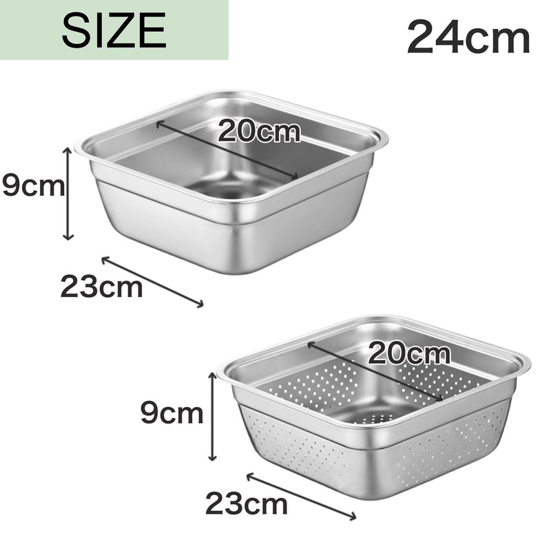 Asdays Colander Bowl Set, Square Storage Container, Square Bat, Dishwasher