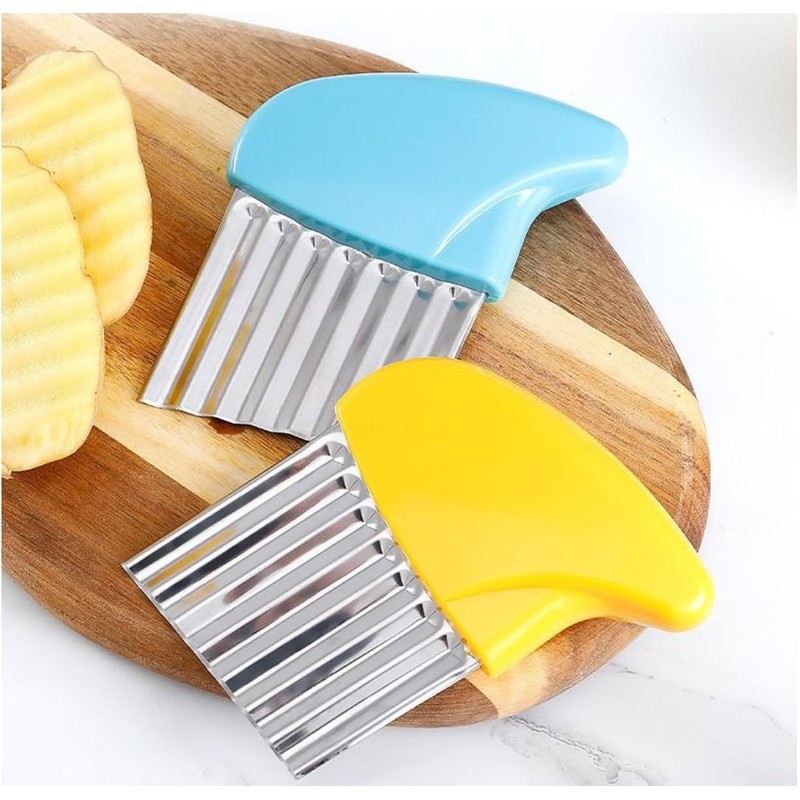 Crinkle Cutter Stainless Steel Potato Carrot Chip Vegetable Crinkle Wavy