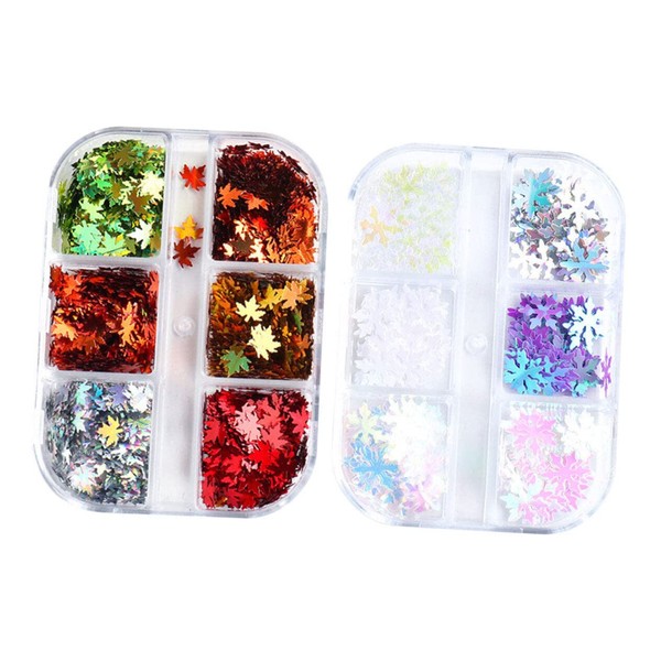 Minkissy Chic Nail Ornament of Nail Art Sequins Fall Leaf