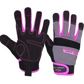 HANDLANDY Womens Work Gloves Light Duty Gloves Yard and Garden Gloves Flexible and Breathable A Gift for Outside Work (Small, Pink)