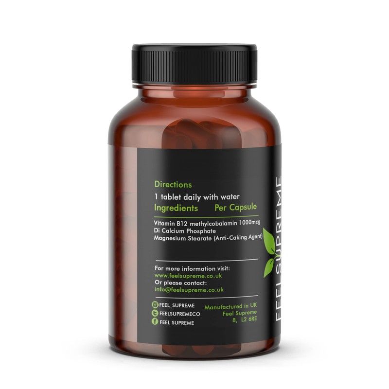 Vitamin B12 60 x 1000mcg Tablets - High Strength Supplement