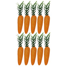 10 x Mini Glitter Carrots Easter Bunny Egg Hunt Bonnet Craft Decoration Accessories