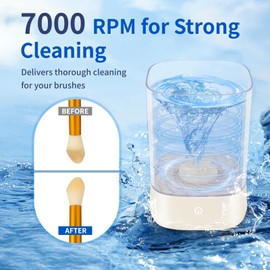 Electric Makeup Brush Cleaner - 7000 RPM High-Efficiency Machine, Automatic & Energy-Saving Solution for Professional Makeup Brush Set Care