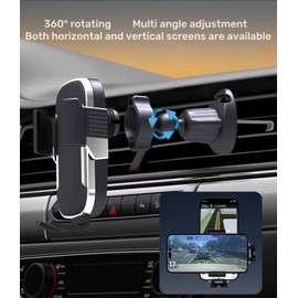 Portable 360 Degree Rotation Car Air Vent Phone Holder, Universal Cellphone Stand with Metal Hook, Phone Mount, Hold, Car