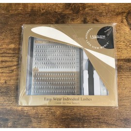 Lashview Individual Eyelashes Kit w/ tweezers & glue