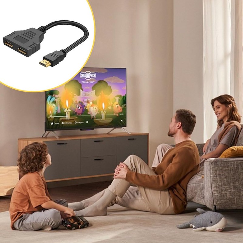 PMTFUMY HDMI Splitter 1x2-1 Input to 2 Output Adapter for