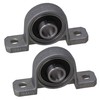 BQLZR Gray Zinc Alloy 8mm Bore Ball Bearing Pillow Block