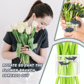 Spiral Ikebana Stem Holder, 2024 New Spiral Stem Holder for Flowers, Hanataba Flower Arranger Twist, DIY Bouquet Twister, Flower Floral Arrangement Holder for Vases Décor (Transparent - Small&Large)