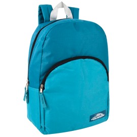 Color Block Backpacks for School Boys and Girls, 15 Inch Two Tone Backpack for Classroom, Work, Travel for Kids and Adults