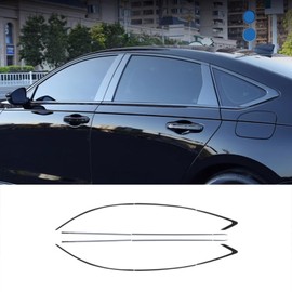 KELEIMAI Car Accessories Fit for Honda Accord Sedan 2023 2024 2025 2026 Upper and Dower Windows Frame Sill Molding Cover Trims (Black) Stainless Steel 12 PCS