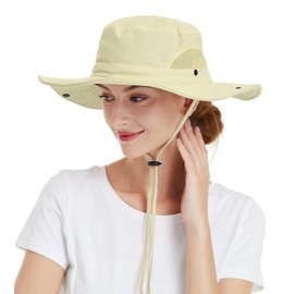 Wmcaps Sun Hat Men's Outdoor Safari Hat Women Wide Brim Summer Hat Men Foldable Hiking Hat Boonie Hat Sun Protection Hat Bush Hat Fishing Hat Garden Hat, beige