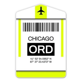 Squiddy Chicago Airport Code ORD Luggage Tag Style - Vinyl Sticker Decal for Phone, Laptop, Water Bottle (3" high)