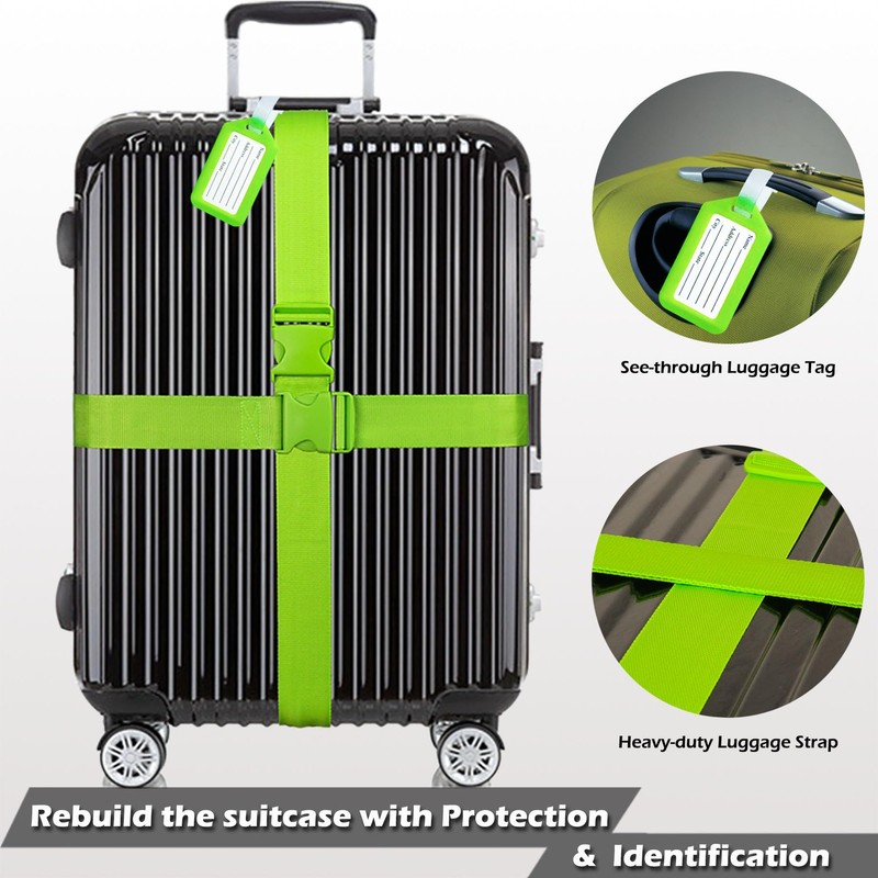 TRANVERS Ultra Long Heavy Duty Luggage Straps for Suitcases/Uprights/Duffels/Bags, 79"