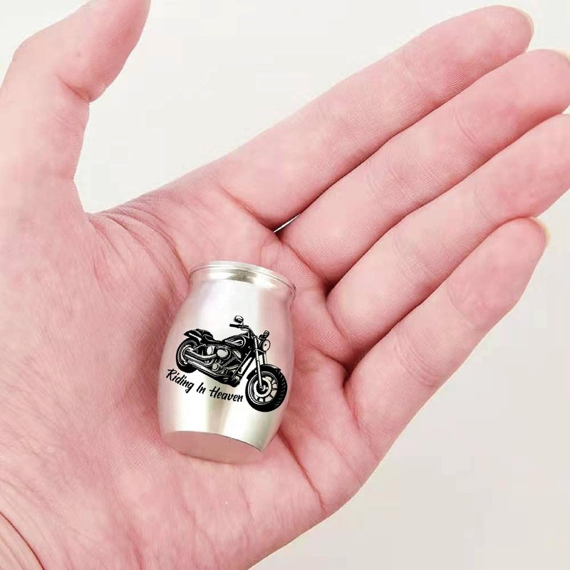 CREATCABIN Motor Cycle Urn Small Cremation Urns Keepsake Column Alloy