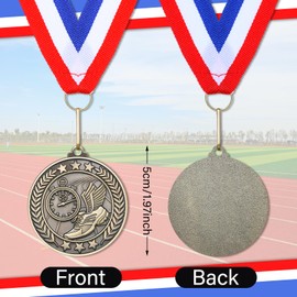 Remuuly Track Award Medals Bulk 2'' Trophy Track and Field Medals Running Race First Place with Neck Ribbons Prize Gift for Tournaments Sports Competition Group Adult(Gold,100 Pcs)
