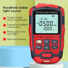 BAOSHLA A-M1315 Optical Light Source SC/FC/ST Universal Interface Single Mode Dual Wavelength 1310nm 1550nm Fiber Optic Light Source with RJ45 Test Fiber Optic Cable Tester