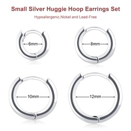 IDJEOABL Small Hoop Silver Earrings for Women Trendy 925 Sterling Silver Plated Mini Tiny Huggie Hoop Earrings Jewelry Non Tarnish