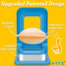 HiYZ Sandwich Cutter and Sealer - Square Stainless Steel Decruster Sandwich Maker - Peanut Butter and Jelly Crustless Sandwich Bread Pancake Maker Cookie Cutter for Kids Children Boys Girls