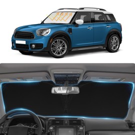 SLOGENTO Sun Shade for 2017-2024 2025 Mini Countryman Cooper F60 SUV Windshield Sunshade Accessories 2-Layer Car Sun Shield Sun Visor Window Shade Blocks UV Rays Car Accessories