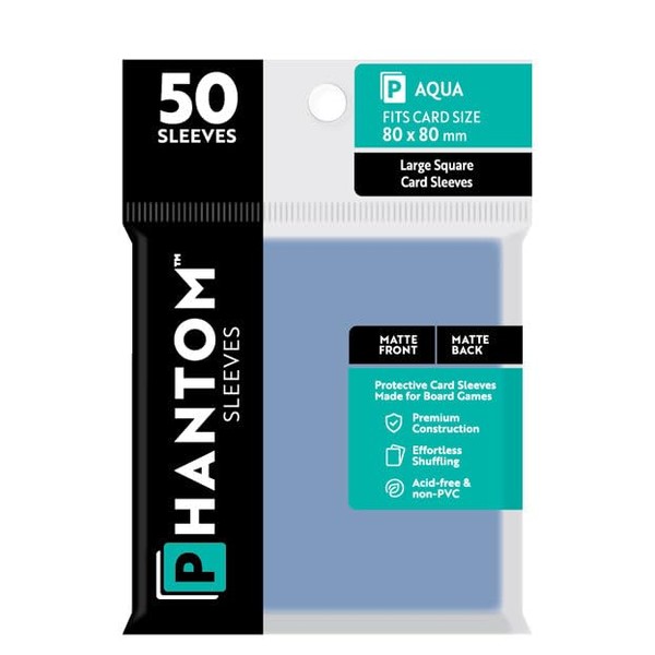 5 Packs Phantom Sleeves: Aqua Size (80mm x 80mm) -