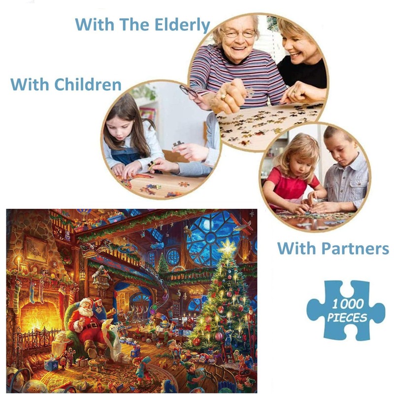 AveJoys Puzzle 1000 Teile Erwachsene Weihnachtsmann 70 x 50 cm