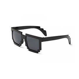 Kizrr - Kids Size - Black 8-Bit Pixel Pixelated Gamer Sunglasses - Retro Geeky Thug Life
