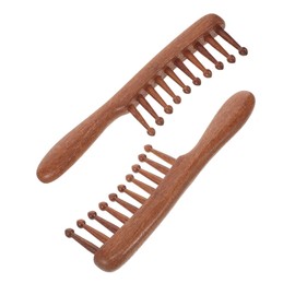 minkissy Wooden Scalp Comb Massage Hair Comb Wide Teeth Face Scraper Massager for
