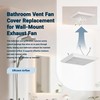 White Plastic Bathroom Vent Fan Cover (C350GN) with Springs, Compatible