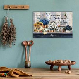 GUTTATY Kitchen Canvas Wall Art - Rustic Farmhouse Kitchen Scene Pictures for Wall Decor, Framed Canvas Print For Dining Room 12x18 Inches