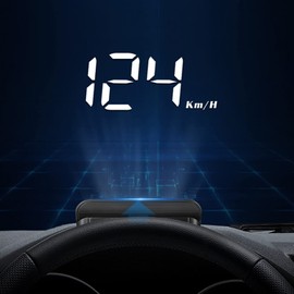 SIXRUN Car Head-Up Display with OBD2, HD Display, Car Head-up Display, Multifunction Display, Alarm, Driver Reminder, Adaptive Day or Night Light Detection
