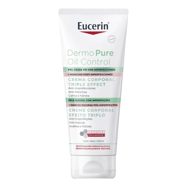 Eucerin DermoPure Triple Effect Crema Corporal, Piel Grasa e Imperfecciones,