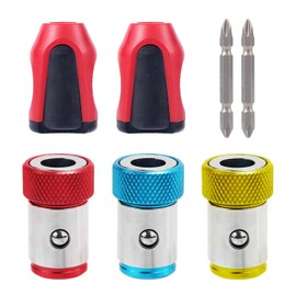 7pcs Magnetic Screw Ring Holders, 3 Screwdriver Head Magnetic Ring 2 Ph2 Screwdriver Bits & 2 Magnets Detachable Magnetic Screwdriver Ring for 1/4 Inch Hex Screwdriver & Power Bits