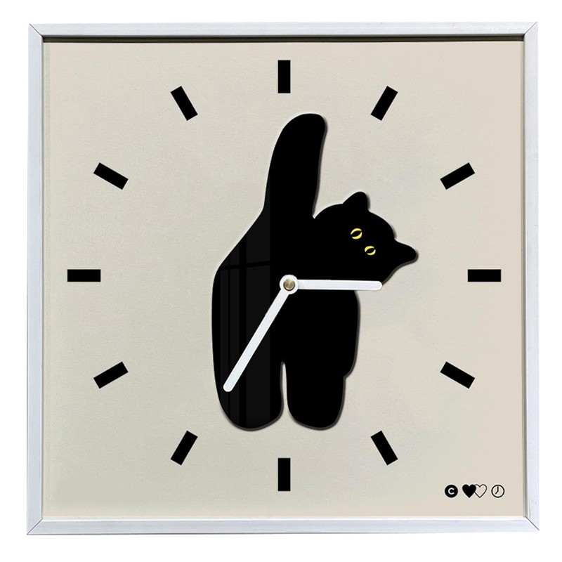 Wall Clock Innovative Nordic Style Cute Cat Pattern Silent Prevents