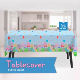 Yoimckay Table Decoration, Reusable Tablecloth for Birthday Decoration, Cartoon Tablecloth, Plastic Tablecloths, Birthday Decoration for Boys and Girls