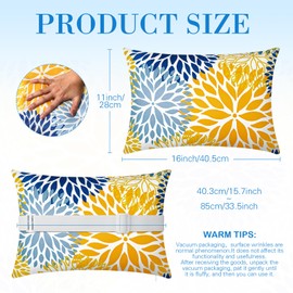 Lineshading 4 Pcs Chaise Lounge Head Pillow with Strap Outdoor Waterproof Neck Headrest Pillows with Adjustable Elastic Band for Beach Chair(Yellow,Floral)