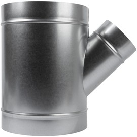 8" Inch to 4" Inch Branch Wye-Shape Ducting Splitter - 45 Degree Galvanized Steel 3-Way Dust Collection Fitting - Branches for Exhaust Fan - Ducting Adapter - Duct Hose Connector