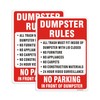 JesmaySigns (2 Pack) Dumpster Rules Sign, 14"x10" Private Dumpster No