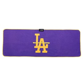 Sunday Golf Microfiber Golf Towel 14 x 40 inches| Premium Fabric | Waffle Pattern with Center Slit (Lakers - Mamba)