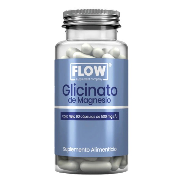 Glicinato De Magnesio 90 Cápsulas De 500 Mg Flow