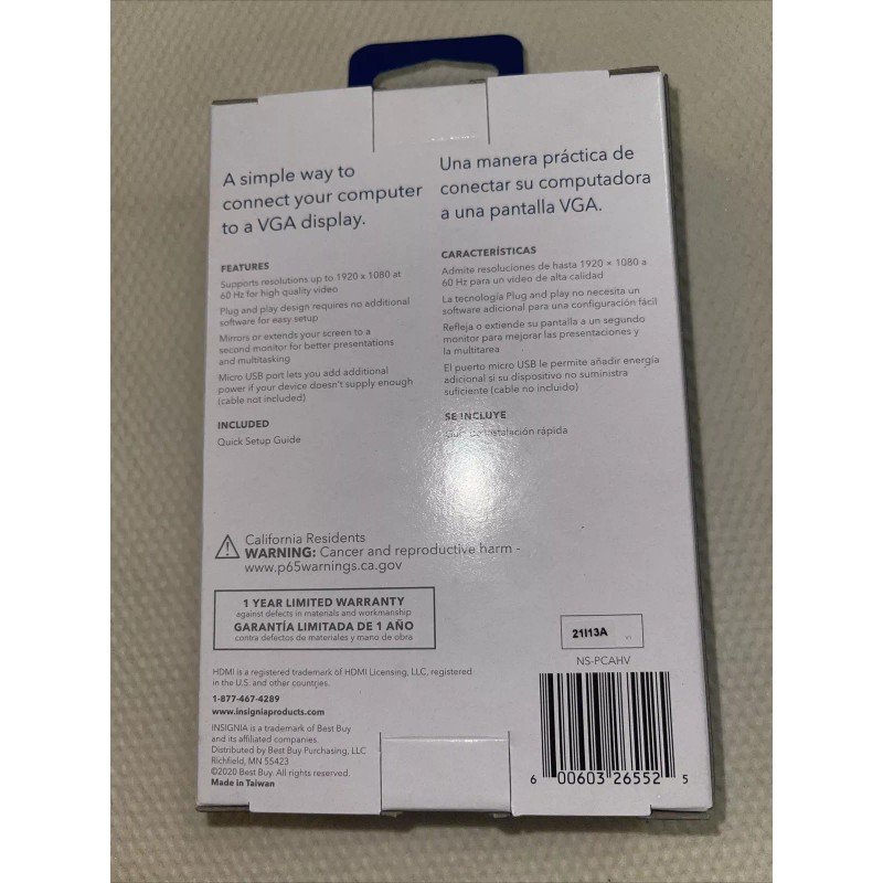 Insignia HDMI to VGA Adapter