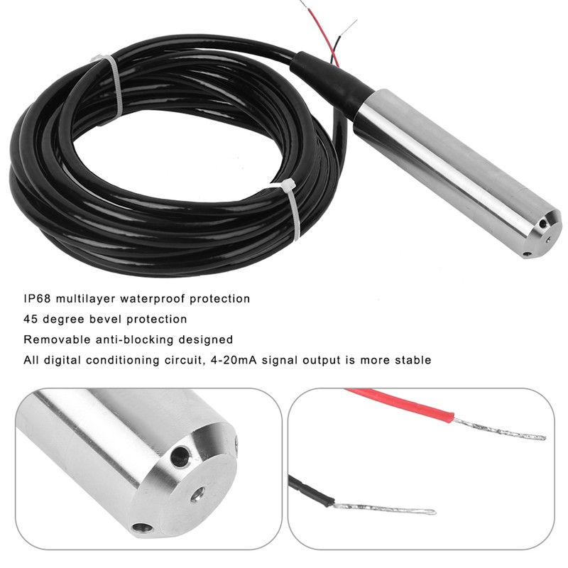 TL‑136 Liquid Level Transmitter Water Level Sensor Detector 24VDC 4‑20mA