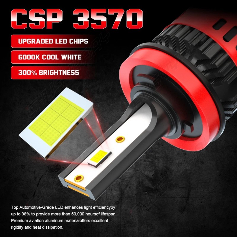 CHUSYYRAY LED Headlight H11 Low Beam Bulb Combo For Chevy