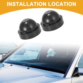 Partuto 2 Pcs Universal Car Headlight Dust Cover - Rubber Black