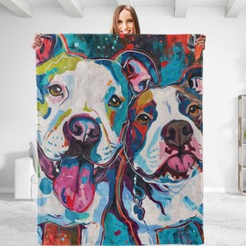 dhakalrlde for Colorful Bulldog Flannel Throw Blanket–Soft, Comfy & Warm, Lightweight Plush, Fuzzy Anti-Pilling Fabric, Perfect for Couch, Bedroom, Travel, Living Room–Unique Gift 50in×60in