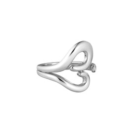Aprilery 14K Gold Plated Adjustable Heart Ring for Women – Open Stacking Ring, Wear Alone or Layered, Two-Tone Intertwined Butterfly Design, Individual or Set, Perfect Promise or Friendship Gift